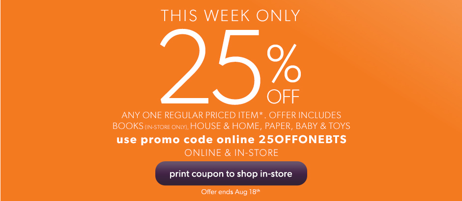 Chapters Indigo: Save 25% Off Any One Regular Priced Item | Canadian ...