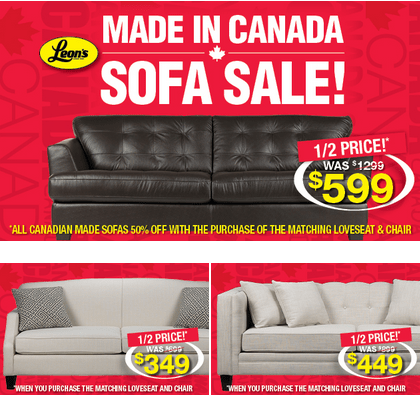 sofa sale canada