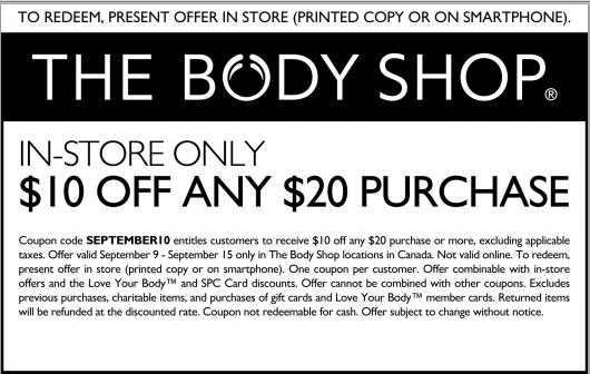 The Body Shop Coupons $10 Off Any $20 Purchase