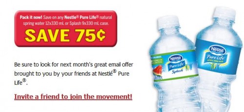 Canadian Coupons: $0.75 Off Nestle Pure Life Natural Spring Water Case ...