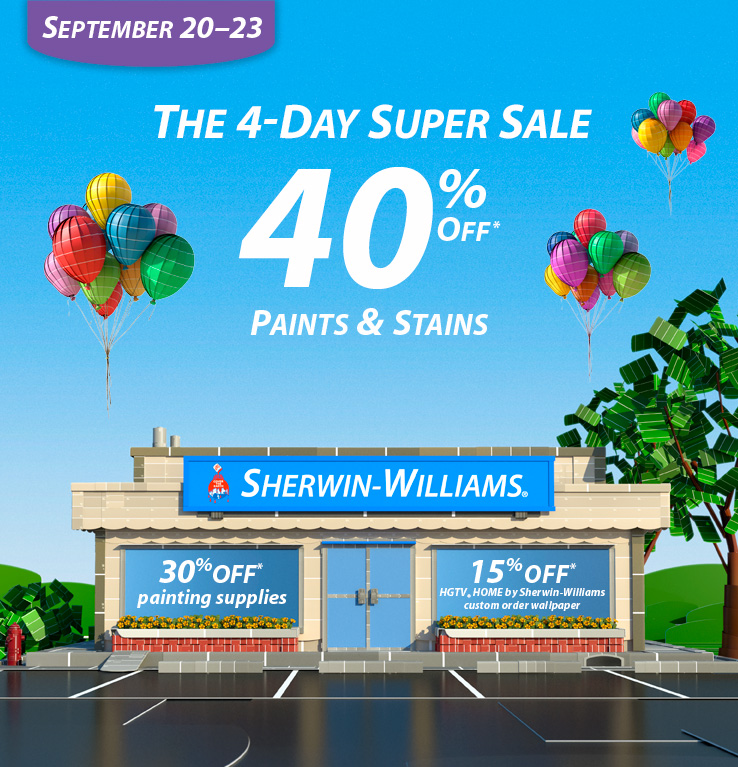 Sherwin Williams Super Sale Save 40 Off Paints & Stains Canadian