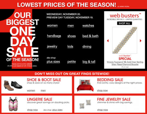 Macy’s Biggest One Day Sale Of The Season: Save Up to 65% on Selected Items - Canadian Freebies