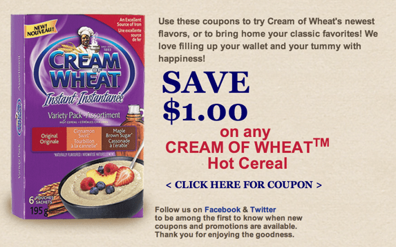 Save $1.00 on Any Cream of Wheat Hot Cereal