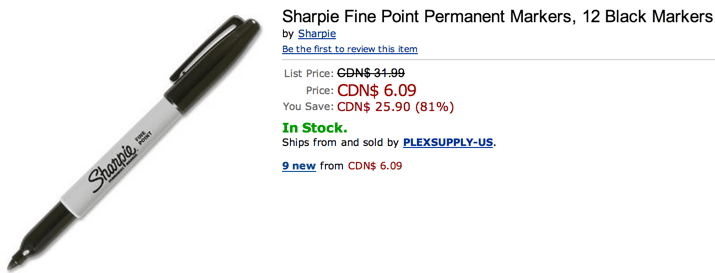 Sharpie Fine Point Permanent Markers offer
