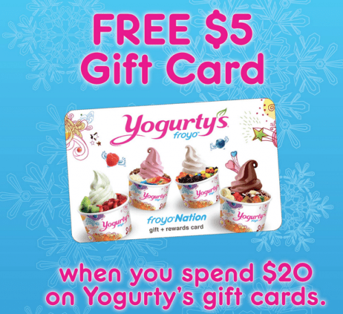 Yogurty s Canada Offers Get A FREE 5 Gift Card When You Spend 20 On 
