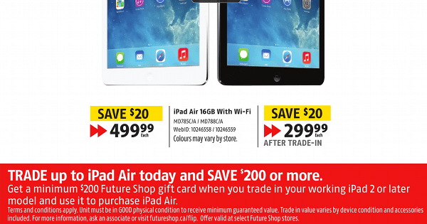 Future Shop and Best Buy Canada Flyer Deals Trade in iPad