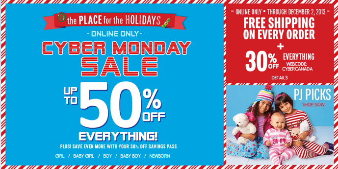 Children's Place Cyber Monday Canada 2013