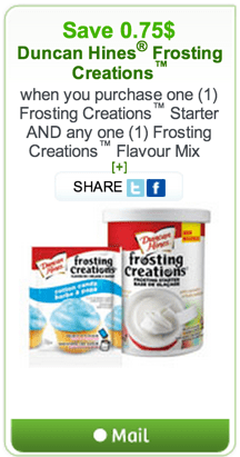 Duncan Hines Frosting Creations Savings Coupon on WebSaver Canada