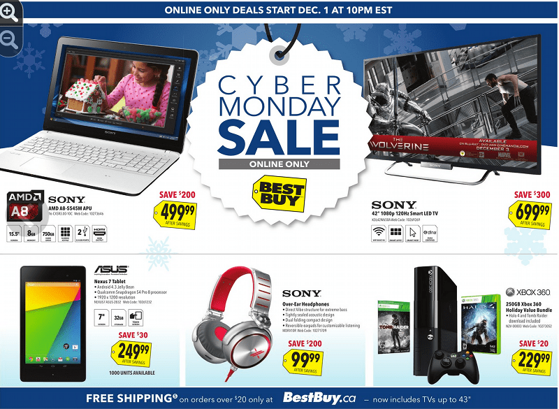 Best Buy Canada Cyber Monday Flyer 2013 Sale *LIVE* Canadian Freebies