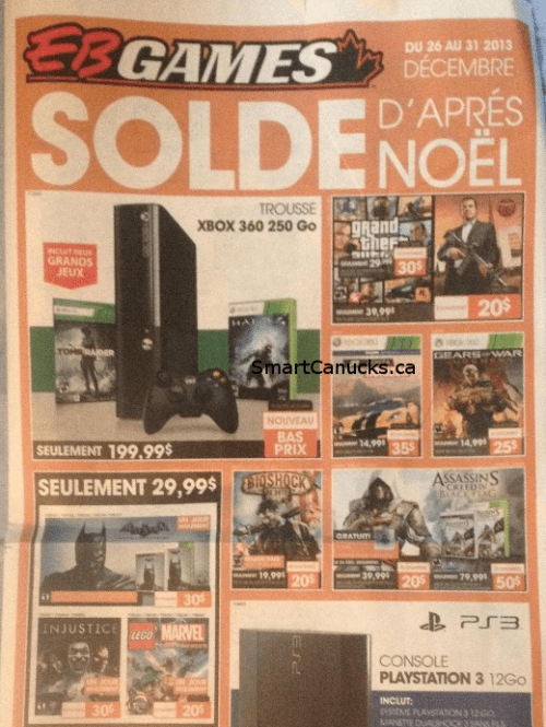 EB Games Canada Boxing Day Flyer (Boxing Week Sale December 26 31, 2013) Canadian Freebies
