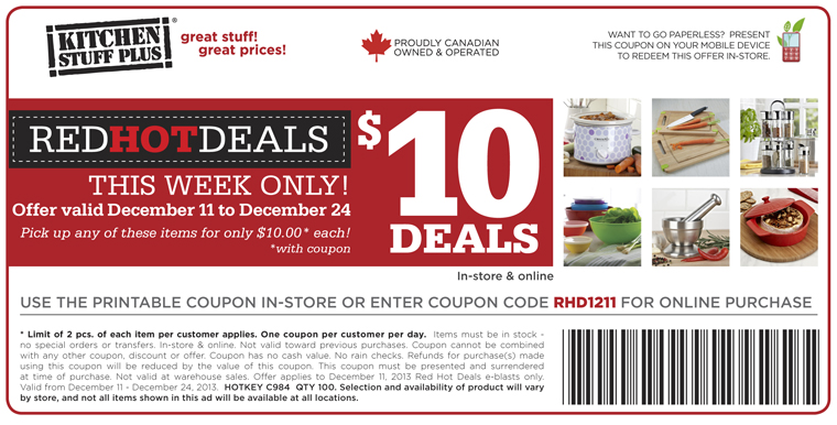 Kitchen Stuff Plus Coupon Code & Printable Coupon for $10 ...