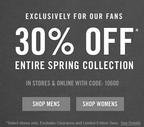 Abercrombie and Fitch Canada Sale: 30 