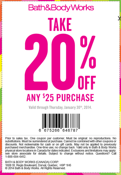 Bathandbodyworks on sale 20 off