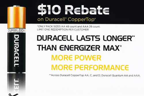 Duracell 10 Prepaid Master Card When You Buy 48AA 28AAA Coppertop 