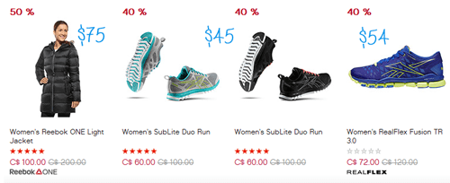 Reebok Canada: Sale Items 40% Off 