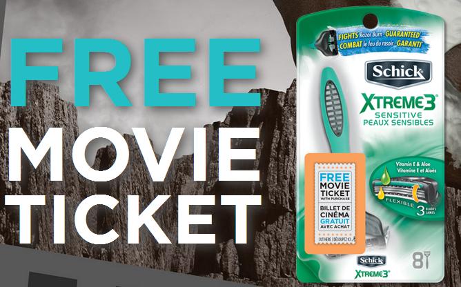 schick-xtreme3-razors-free-movie-ticket-rebate-offer-canadian