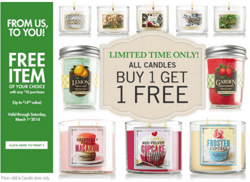 Bath & Body Works Canada Coupon and Offer