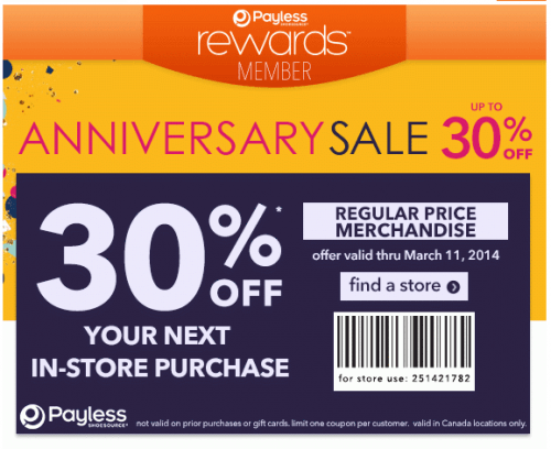 payless shoe store coupons