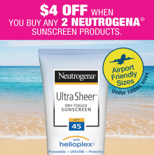 Shoppers Drug Mart Canada Coupons: Save $4 when You Buy Any 2 Neutrogena Sunscreen Products 
