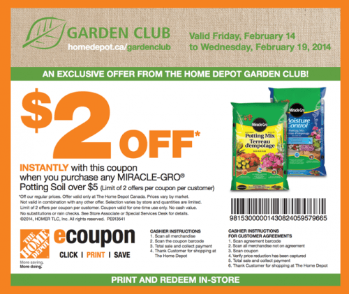 The Home Depot Canada Garden Club Coupon