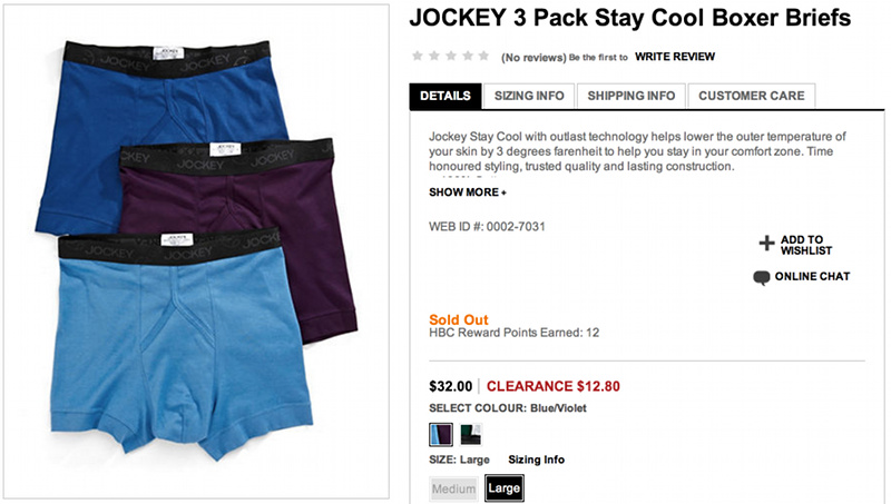 Hudson's Bay (The Bay) Jockey Boxer Briefs on Clearance PLUS Buy One ...