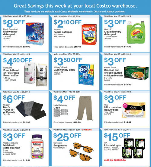Costco Canada Weekly Instant Handouts Coupons