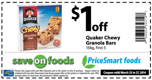 Quaker Canada coupon