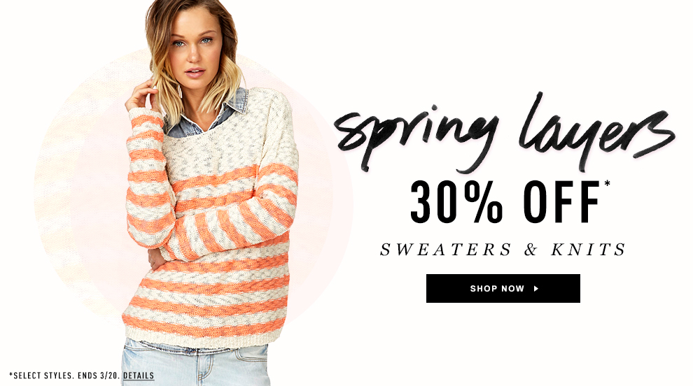 forever 21 spring layers 30 percent off sweaters and knits