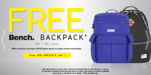 free bench backpack