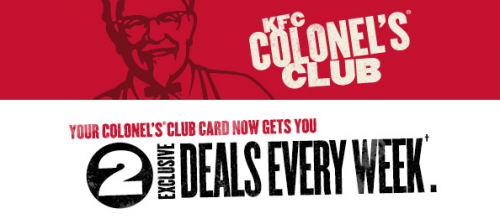 kfc colonel club card meal deals