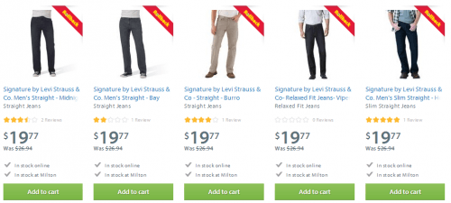 Walmart Canada Deals: Signature by Levi Strauss & Co Men's Jeans Only  $ + FREE Shipping - Canadian Freebies, Coupons, Deals, Bargains,  Flyers, Contests Canada Canadian Freebies, Coupons, Deals, Bargains,  Flyers, Contests Canada