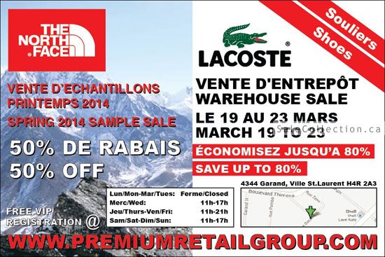 north face lacoste montreal sample sale