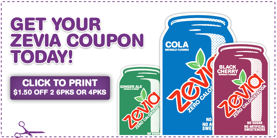 Zevia Canada Printable Coupons: Save $1 50 On two 6 Packs or two 4