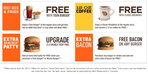 A&W Canada Printable Coupons: Free Root Beet, Free Coffee ...