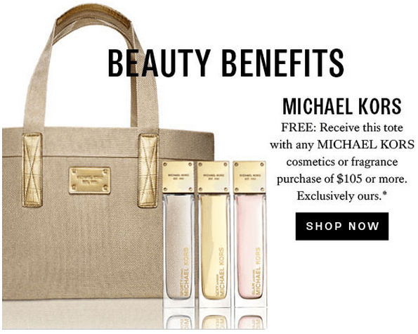 michael kors perfume with free bag