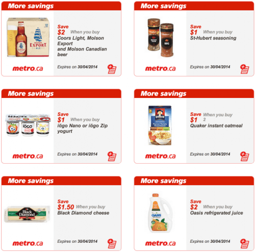 Metro Quebec Canada Printable Grocery Coupons Valid From April 22 To 