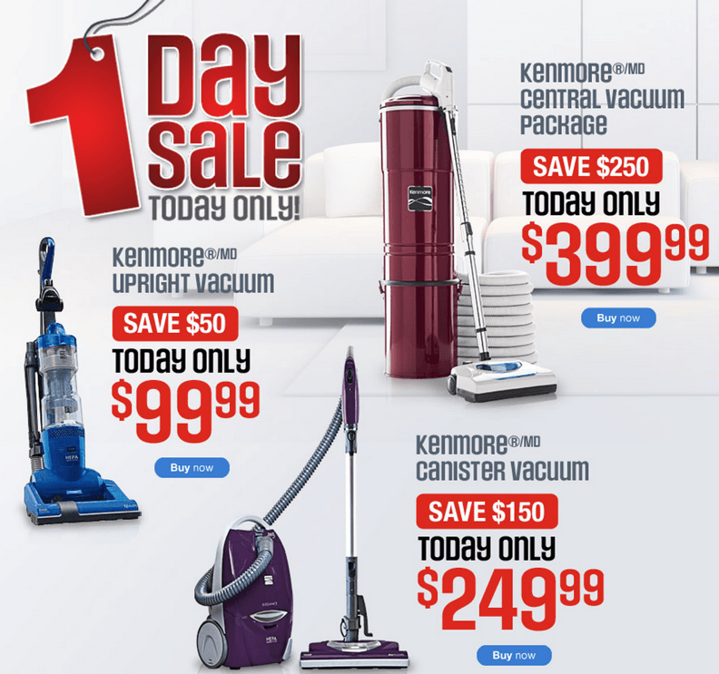 Sears Canada Online One Day Sale Save On Selected Vacuums More For   Sears Canada One Day Sale  