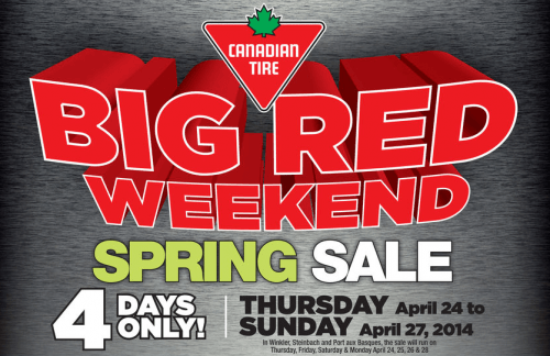 big red weekend sale canadian tire