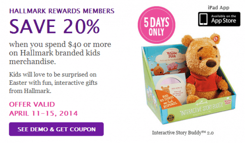 Hallmark Canada Printable Coupon Save 20 Off When You Spend 40 Or 