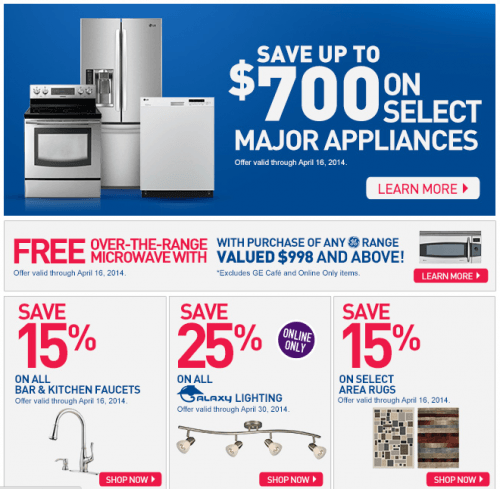 lowe's appliance sale