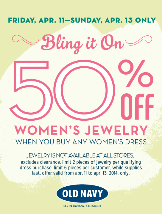 old navy 50 off jewellery