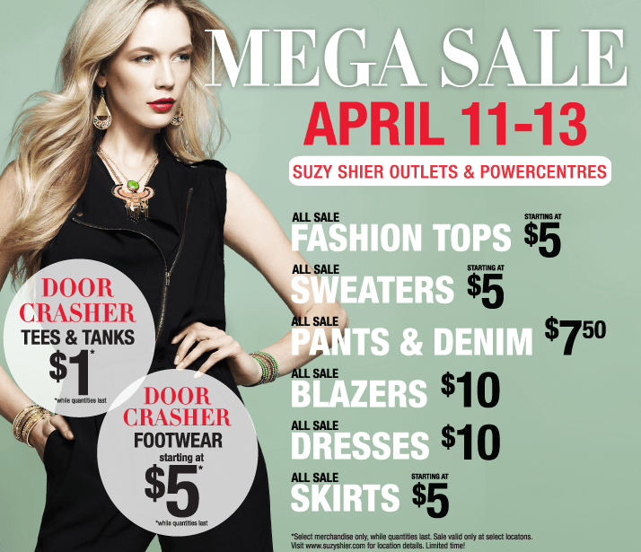 Suzy Shier Canada Sale: Tees and Tanks $1, Shoes Starting at $5 ...