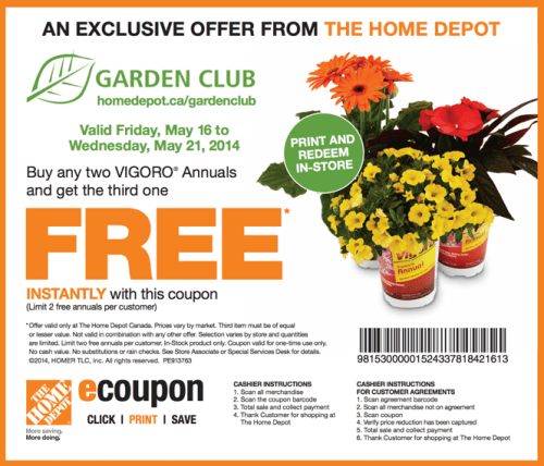The Home Depot Garden Club Coupons