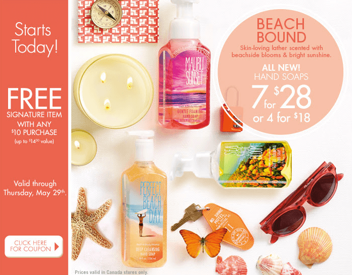 Bath Body Works Printable Coupon: Free Gift With $10 Purchase