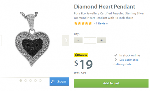 diamond heart pendant walmart
