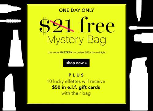 e.l.f. Cosmetics Canada Coupon: Get a FREE Mystery Bag When You Spend ...