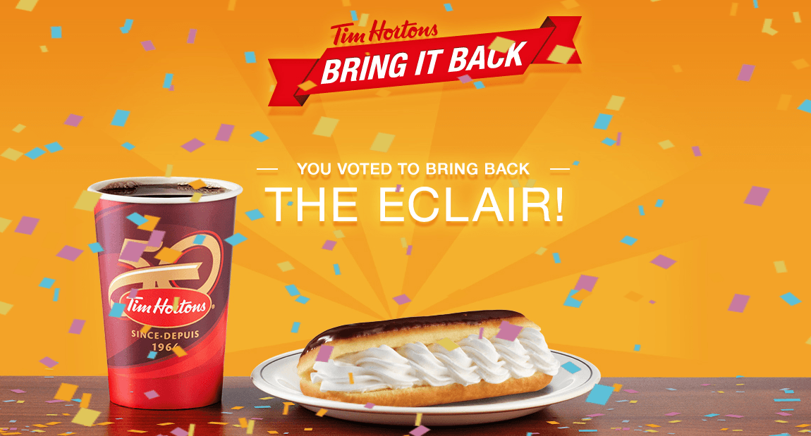 Tim Hortons Canada: Chocolate Eclair is Back and $1 Small Vanilla Iced ...