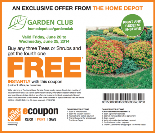 The Home Depot Garden Club Printable Coupons Buy Any Three Trees