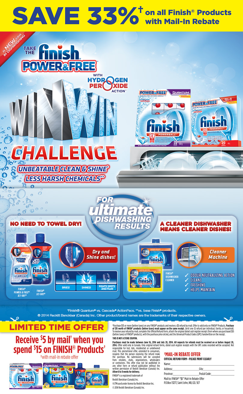 Finish Canada Mail In Rebate Form Receive 5 By Mail When You Spend 