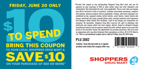 shoppers save 10 off 50